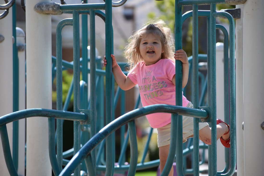 Photo of a little girl on a play ground